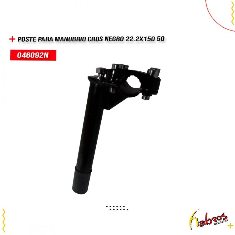 (046092N) POSTE P/MANUBRIO BMX HS012 22.2X150 NEGRO