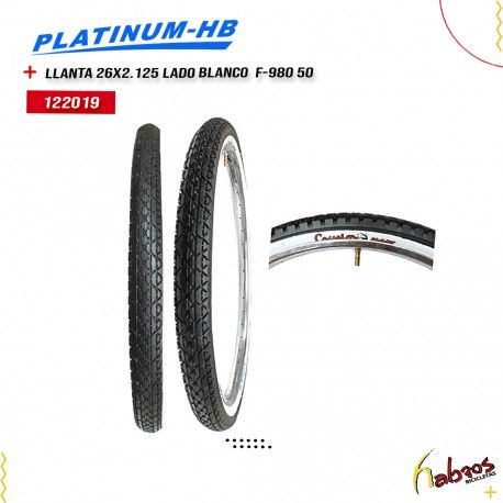 (122019) LLANTA R-26X2.125 CARA BLANCA CRUSIER 980 PLATINUM-HB
