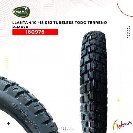 (180976) LLANTA 4.10-18 PMAYA F-052 TUBELESS TODO TERRENO