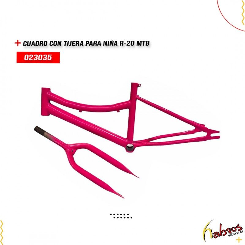 (023035) CUADRO CON TIJERA R-20 COLOR ROSA MTB