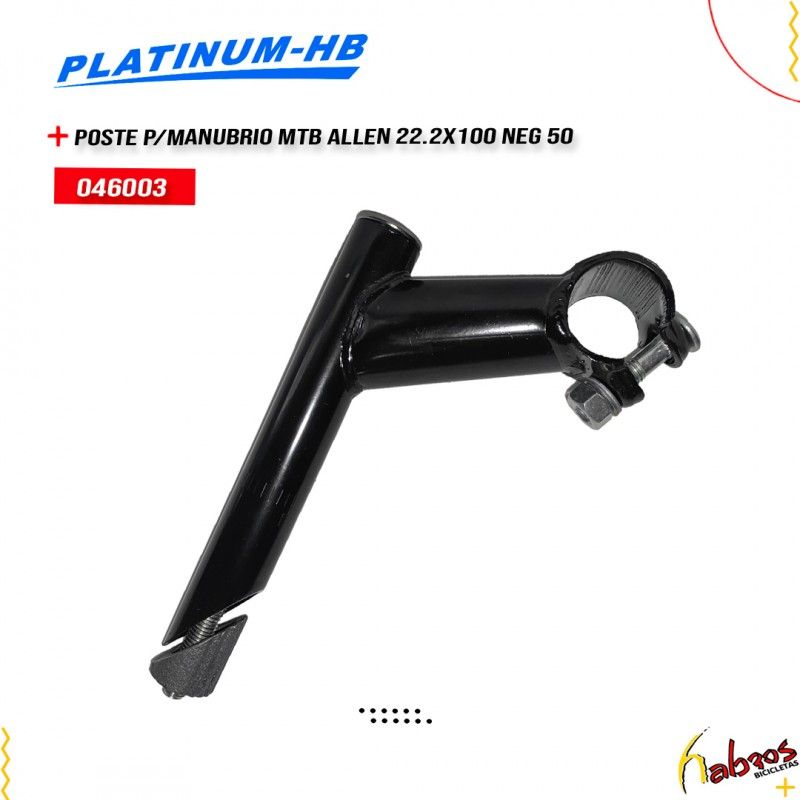 (046003) POSTE P/MANUBRIO MTB 22.2X100 NEG