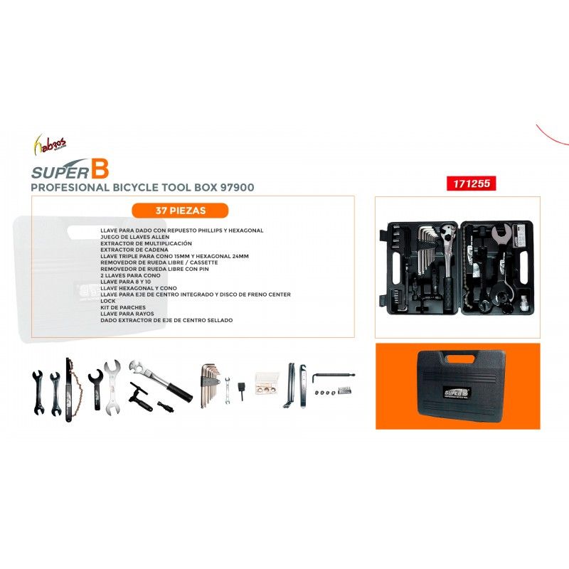 (171255) CAJA SUPER B HERRAMIENTAS  DE 37pzas