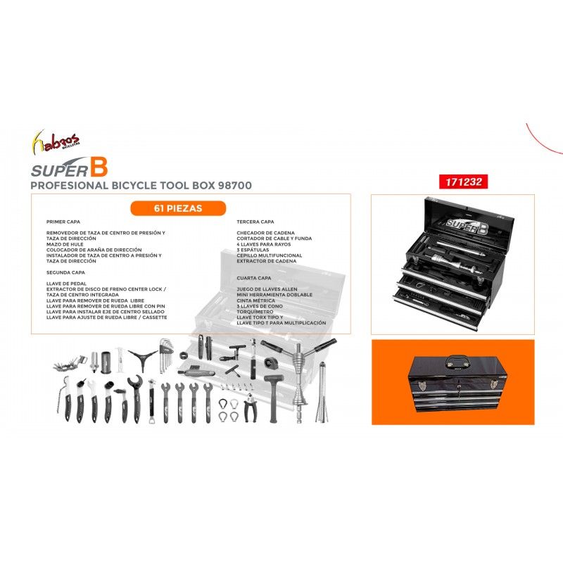 (171232) CAJA SUPER B HERRAMIENTA DE 61 PIEZAS