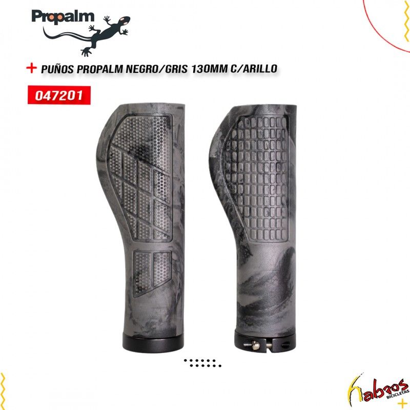 (047201) PUÑOS PROPALM NEGRO GRIS 130MM CON ARILLO