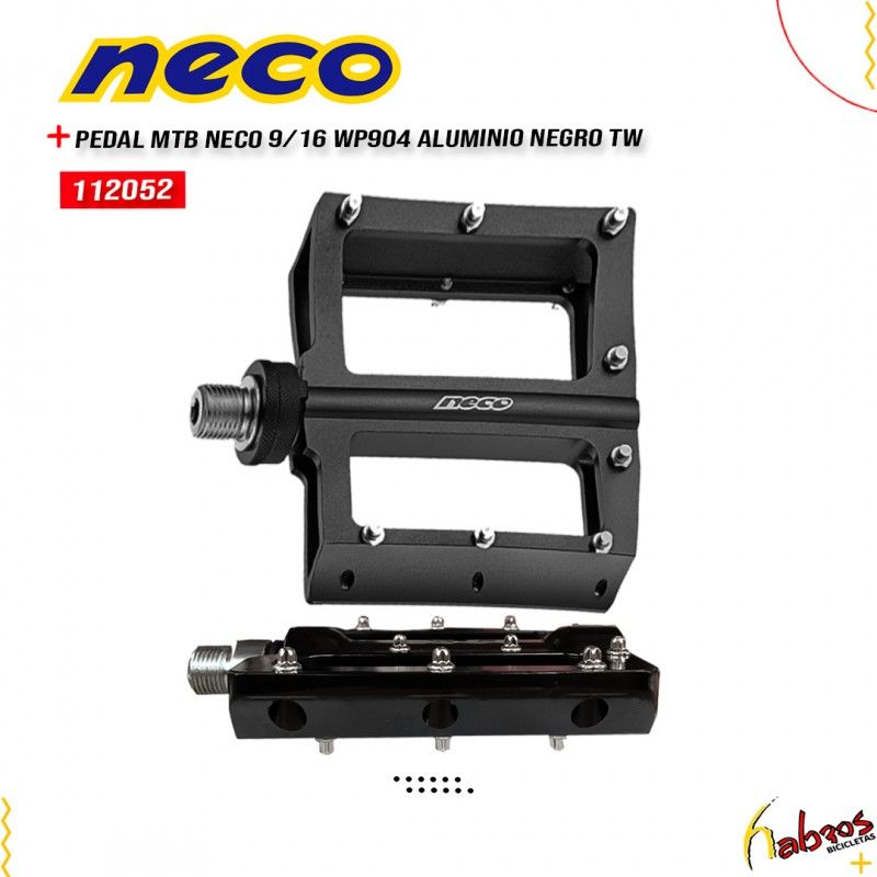 (112052) PEDAL DE ALUMINIO NECO TW 9/16 MODELO:WP908A MEDIDA:108X105MM PESO:382G(PAR)