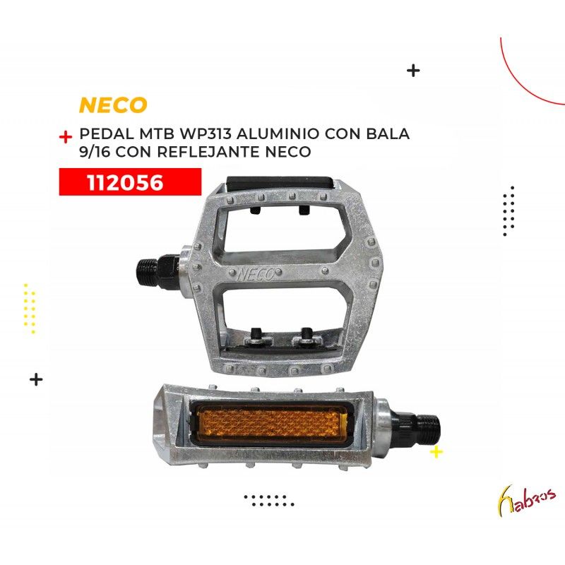 (112056) PEDAL MTB WP313 ALUMINIO CON BALA 9/16 CON REFLEJANTE