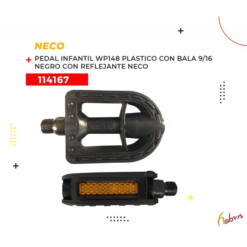 (114167) PEDAL INFANTIL NECO WP148 9/16 negro
