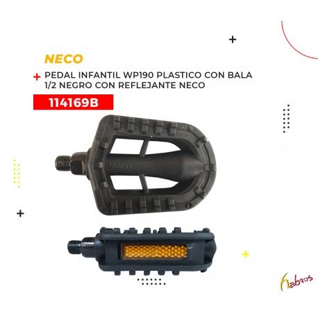 (114169B) PEDAL INFANTIL NECO PLÁSTICO NEGRO WP190 1/2