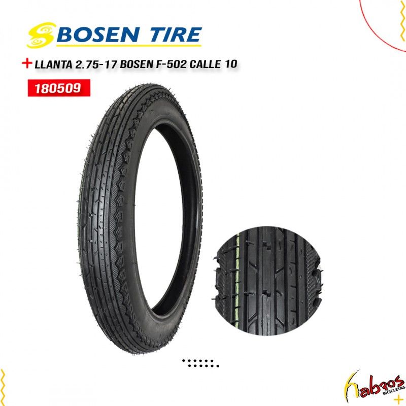 (180509) LLANTA 2.75-17 BOSEN F-502 CALLE