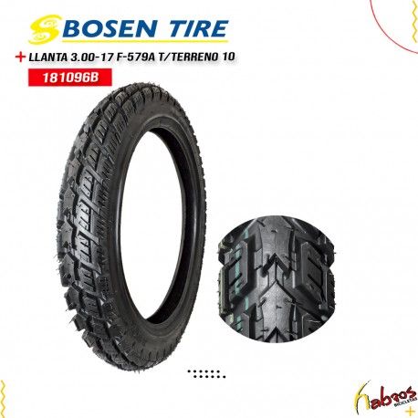 (181096B) LLANTA 3.00-17 BOSEN F-579A CALLE