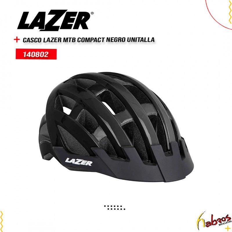 (140802) CASCO LAZER MTB COMPACT NEGRO UNITALLA