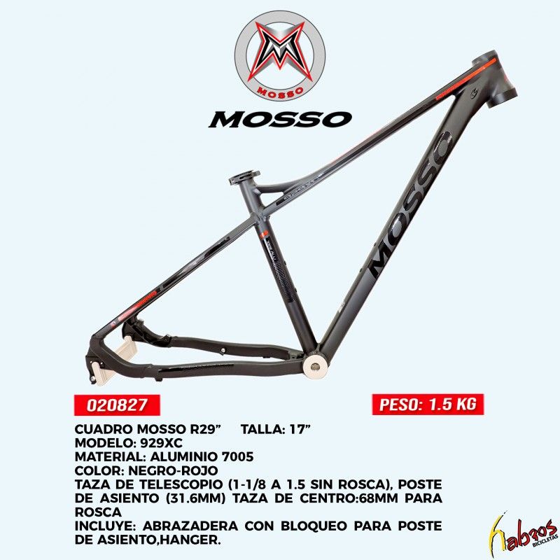 (020827) CUADRO MOSSO 929XC R29 T17 NEGRO/ROJO 4