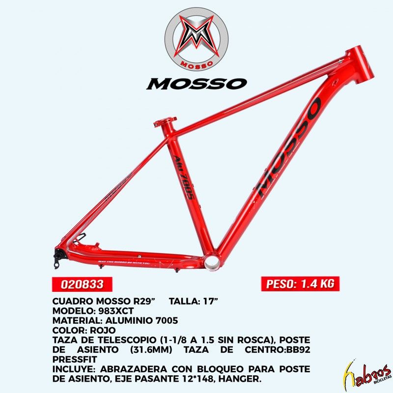 (020833) CUADRO MOSSO 983XCT R29 T17 ROJO EJE PASANTE
