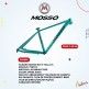 (020809) CUADRO MOSSO TALLA: 14 MODELO:7583XCT R-27.5 ALUMINIO 7005 COLOR: VERDE AGUA - NEGRO