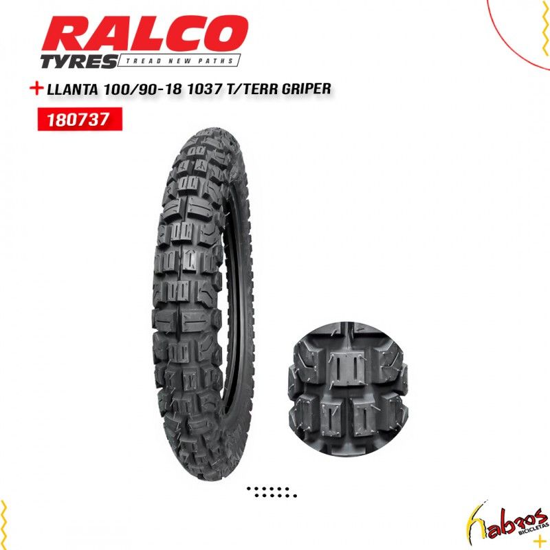 (180737) LLANTA 100/90-18TT GRIPPER 1037 RALCO