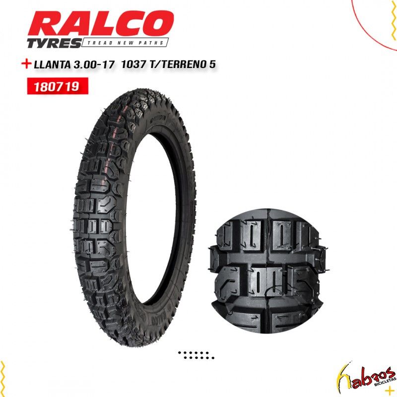 (180719) LLANTA 3.00-17 RALCO 1037 TODO TERRENO 5