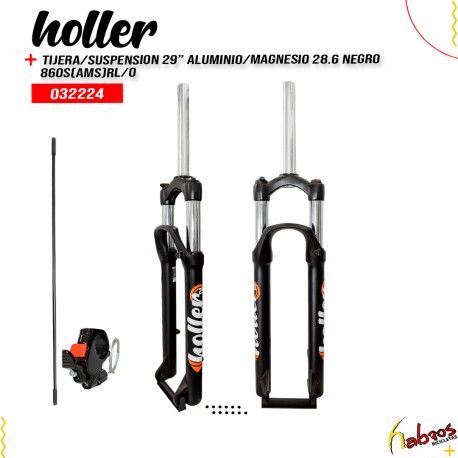 (032224)TIJERA DE SUSPENSIÓN MOD: 860S (AMS) RL/O RODADA 29 DE ALUMINIO Y MAGNESIO, POSTE DE 28.6MM HOLLE