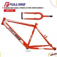 (022116) CUADRO CON TIJERA C/P 24"MTB FULLBIKE ROJ-BCO4