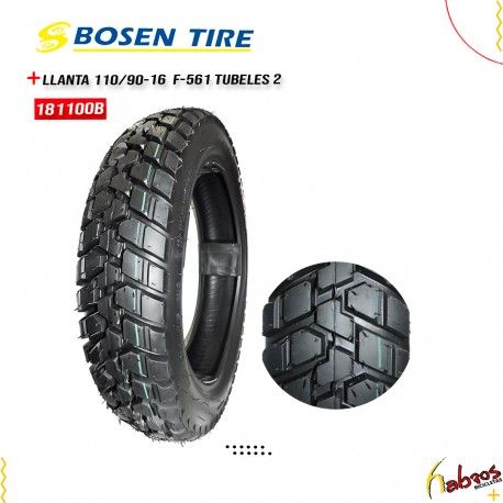 (181100B) LLANTA 110/90-16 BOSEN F-561 tubless