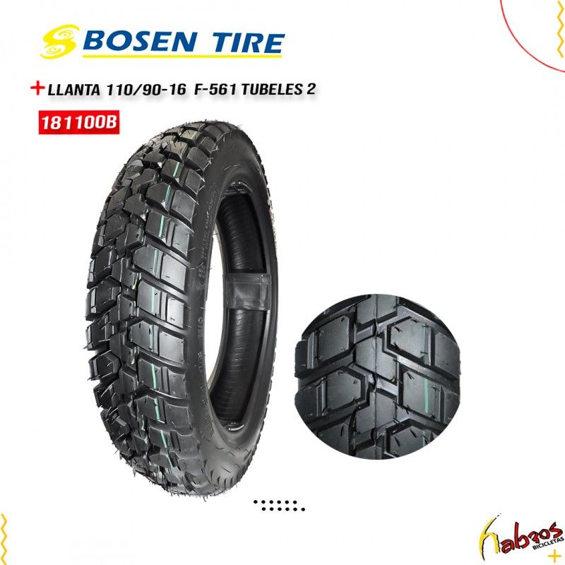 (181100B) LLANTA 110/90-16 BOSEN F-561 tubless