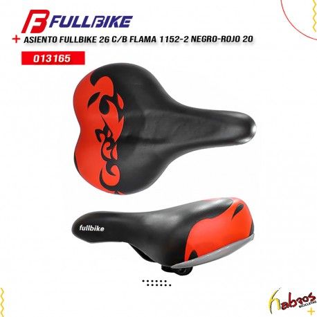 (013165) ASIENTO FULLBIKE 26 CON BROCHE FLAMA 1152-2 NEGRO-ROJO 20