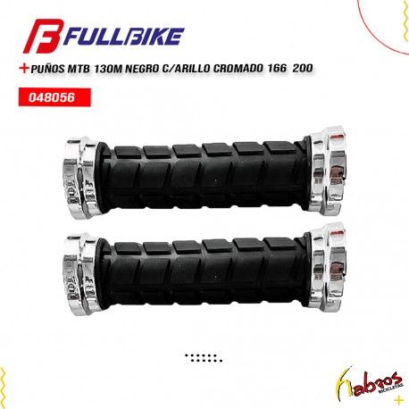 (048056) PUÑOS MTB 130M NEGRO CON ARILLO CROM 166 FUL 200