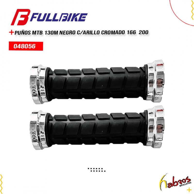 (048056) PUÑOS MTB 130M NEGRO CON ARILLO CROM 166 FUL 200