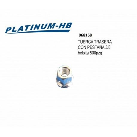 (068168) TUERCA TRASERA CON PESTAÑA 3/8 BOLSA C/500PZ