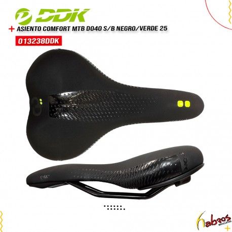 (013238DDK) ASIENTO COMFORT MTB D040 SIN BROCHE NEGRO-VERDE NEW DESI