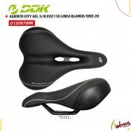 (013207DDK) ASIENTO CITY GEL SIN BROCHE D3211G LINEA BLANCA/GRIS 25