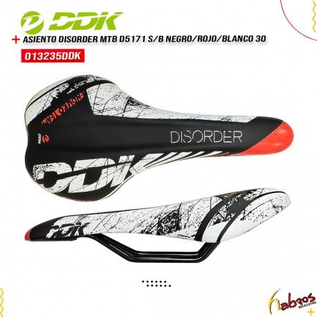 (013235DDK) ASIENTO DISORDER MTB D5171SIN BROCHE NEGRO-ROJO-BLANCO
