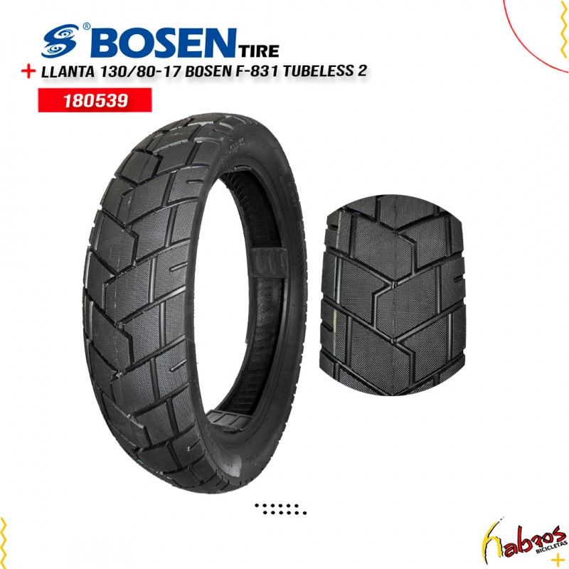 (180539) LLANTA 130/80-17 BOSEN F-831 TUBELES