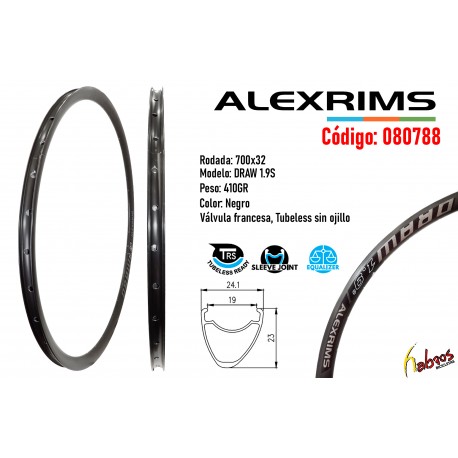 (080788) ARO 700C-32 ALEXRIMS DRAW 1.9S NEGRO  10