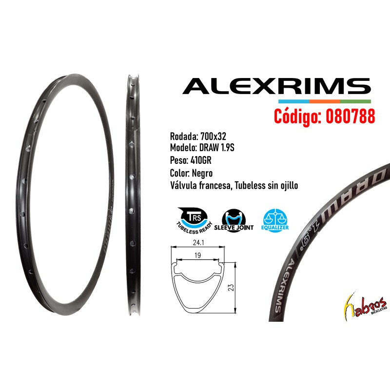 (080788) ARO 700C-32 ALEXRIMS DRAW 1.9S NEGRO  10