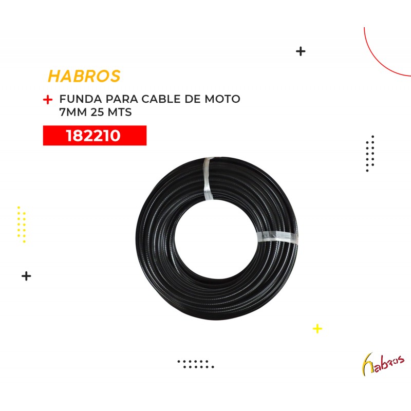 (182210) FUNDA PARA CABLE D MOTO 7MM 25MTSx rollo