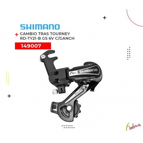 (149007) CAMBIO TRASERO TOURNEY RD-TY21-B G 6 VELOCIDADES SHIMANO