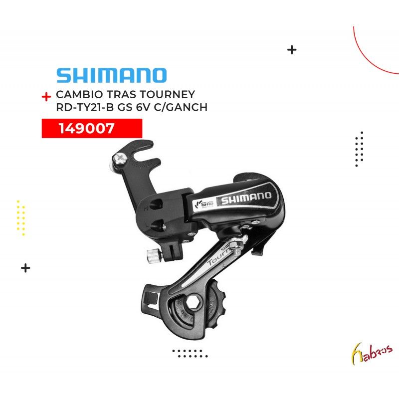 (149007) CAMBIO TRASERO TOURNEY RD-TY21-B G 6 VELOCIDADES SHIMANO