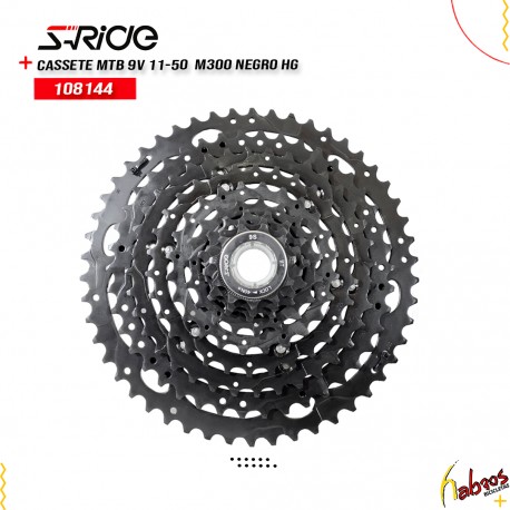 (108144)  CASSETE MTB 9 VELOCIDADES 11-50 S-RIDE M300 NEGRO HG