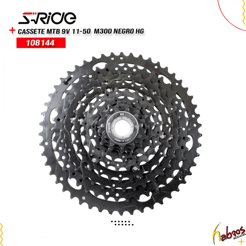 (108144)  CASSETE MTB 10 VELOCIDADES 11-50 S-RIDE M400 NEGRO HG