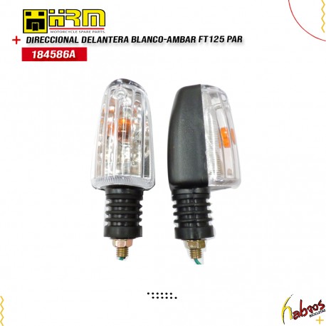 (184586A) DIRECCIONAL DELANTERA BCO/AMBAR (PAR) FT-125 HRM