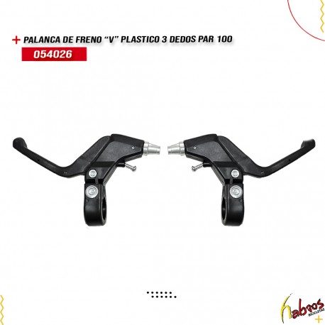 (054026) PALANCA FRENO V PLASTICO 3 DEDOS PAR 100