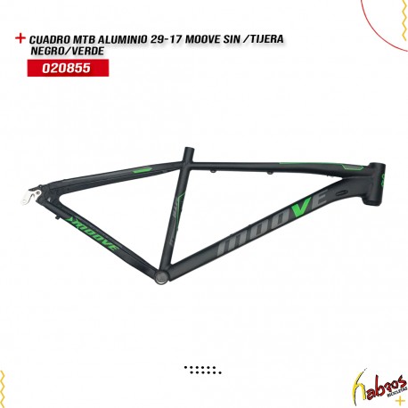 (020855) CUADRO MTB ALUMINIO 29-17 MOOVE SIN TIJERA NEGRO/VERDE