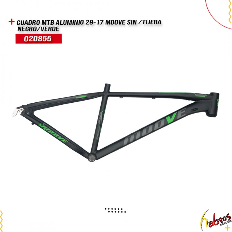 (020855) CUADRO MTB ALUMINIO 29-17 MOOVE SIN TIJERA NEGRO/VERDE