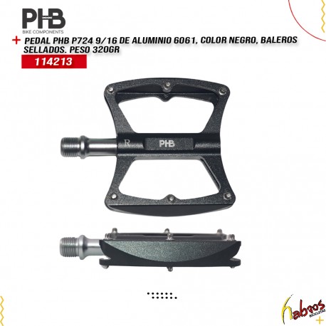 (114213) PEDAL 9/16 PHB MTB ALUMINIO P724 CON BROCHE NEGRO50