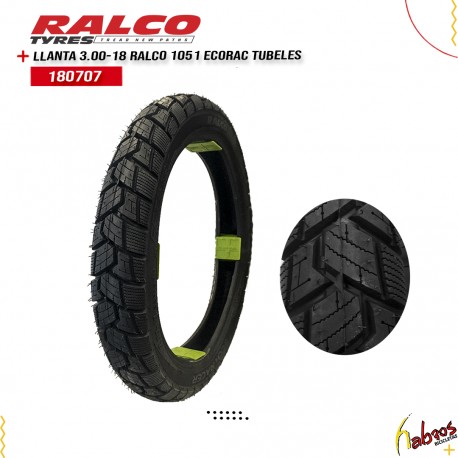 (180707) LLANTA 3.00-18 RALCO 1051 ECORAC TUBELES