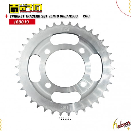(188019)SPROKET TRASERO 38T VENTO URBAN200      200