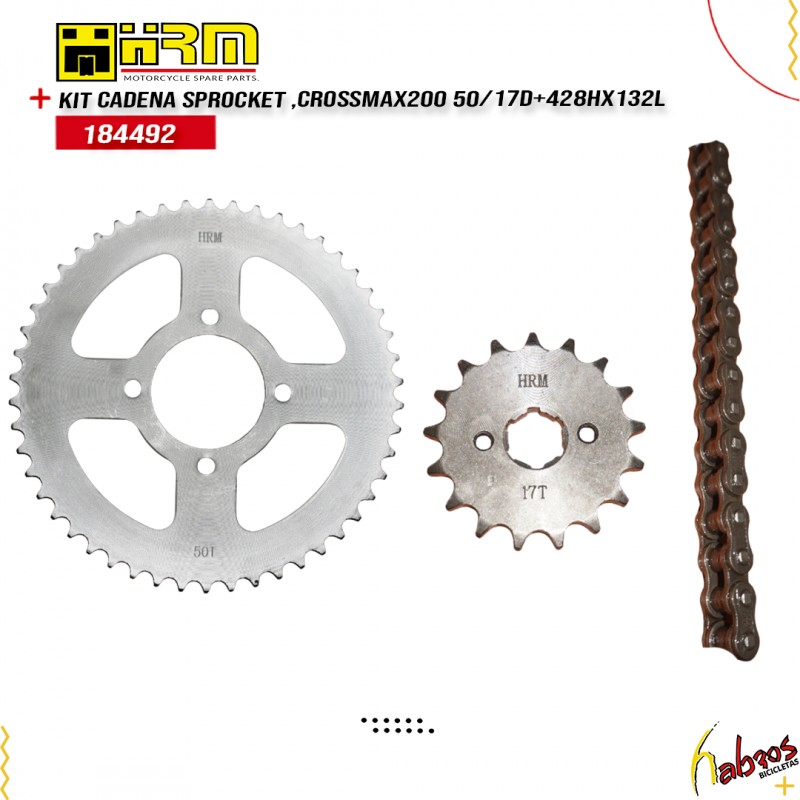 (182449) KIT CADENA/SPROCKET, CROSSMAX200 50/17D+428HX132L