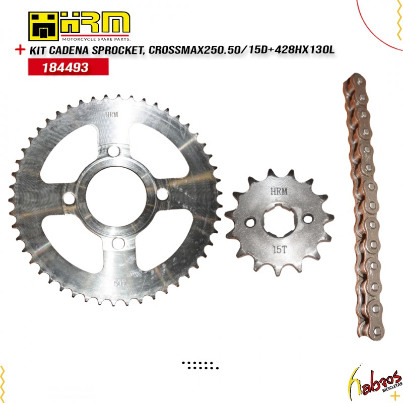 (184493) KIT CADENA/SPROCKET, CROSSMAX250.50/15D+428HX130L
