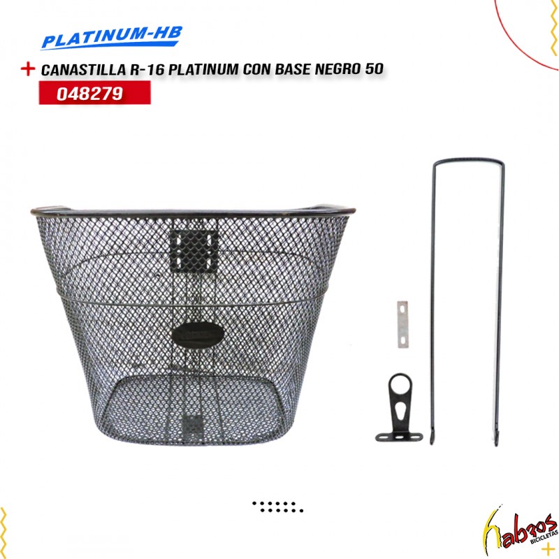 (048279) CANASTILLA R-16 NEGRO CON BASE PLATINUM-HB
