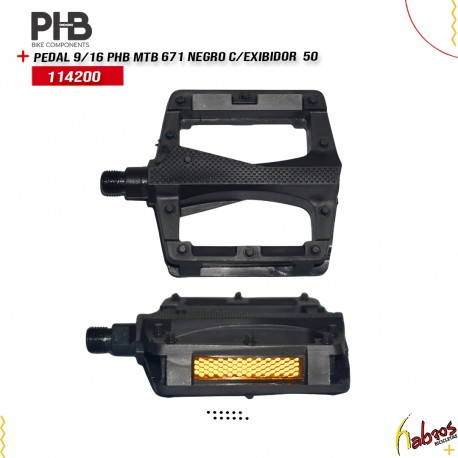 (114200)PEDAL MTB 9/16 PHB C/B NEGRO C/EXIBIDOR 50